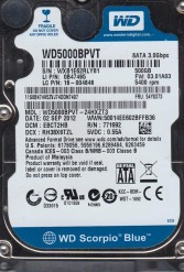 Western Digital 500 GB SATA 2.5'' Laptop Internal HDD WD5000BPVT-24HXZT3