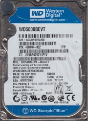 Western Digital 500 GB SATA 2.5'' Laptop Internal HDD WD5000BEVT-60ZAT1
