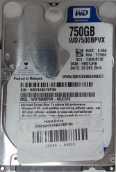 Western Digital 750 GB SATA 2.5'' Laptop Internal HDD WD7500BPVX-00JC3T0